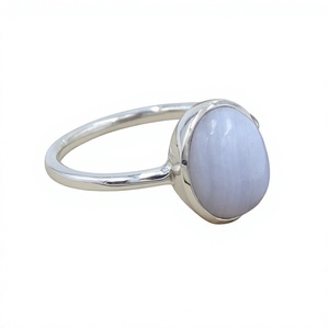 Bague en argent sterling 925 avec agate naturelle sertie clos, bijou fin fait main, tendance, chrétien, antique, certifié - Product Image 1
