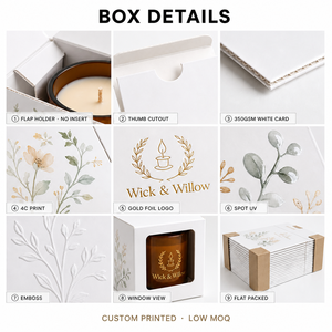 Boîte pliante personnalisée en carton blanc pour bougies de <span class=keywords><strong>SPA</strong></span> d'hôtel, couleur or <span class=keywords><strong>champagne</strong></span>, pour bougies de soja, faible MOQ - Product Image 3