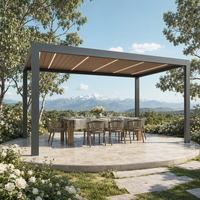 Pergola motorisée en aluminium avec système d'ombrage intelligent à télécommande pour piscine, balcon, extérieur, espace écologique