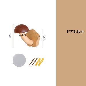 Crochet mural décoratif <span class=keywords><strong>en</strong></span> bois massif <span class=keywords><strong>en</strong></span> forme de champignon, adhésif sans perçage, pour manteaux et sacs, <span class=keywords><strong>en</strong></span> noyer Sapele, pour entrée et armoire - Product Image 6