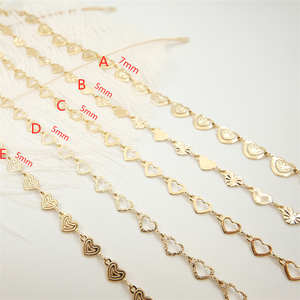 Cadena en forma de corazón mujer latón 18K chapado en oro <span class=keywords><strong>Astral</strong></span> cadena collar accesorios joyería hallazgos - Product Image 2