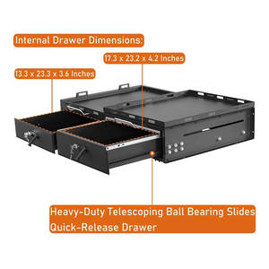 Sistema <span class=keywords><strong>de</strong></span> Cajón Deslizable para Refrigerador <span class=keywords><strong>de</strong></span> Carga Interior Personalizado al por Mayor <span class=keywords><strong>de</strong></span> Fábrica Ambull para Jeep Wrangler JK JL 4 Puertas 2015-2025 - Product Image 4