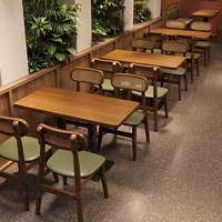 Ensemble de canapés modernes en bois massif pour restaurants commerciaux, salons de thé, restaurants chinois occidentaux, snack-bars et salons de thé au lait