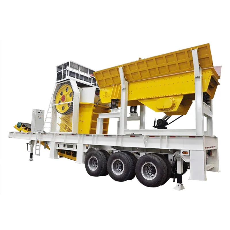 Road Construction Complete Set 30TPH Mobile River Stone Crushing And Screening Plant