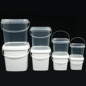 Customized Printed Logo clear 3 gallon 8 gallon plastic bucket food grade