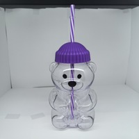 Gobelet en plastique en forme d'ours 350ml 500ml 650ml, bouteille en verre pour café, lait, thé, cola, emballage cadeau de Noël