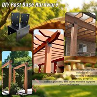 Kit de fixation pour pergola, connecteurs de poutres en métal DIY pour abris extérieurs, supports de base pour poteaux pour la fixation de poutres en bois