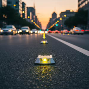 Yellow <b>Solar</b> Flashing Road Button Polyurethane Base Made in Turkey - Product Image 3