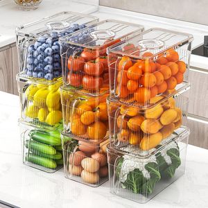 Kitchen Fruit Food Fridge Organizers And Storage Clear Plastic Storage Box Container
