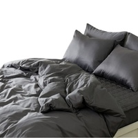 Housse de couette et taie d'oreiller en satin 100% coton, teintes, tissées unies, résistantes au rétrécissement, toucher doux, design personnalisé, pour la literie et les textiles de maison
