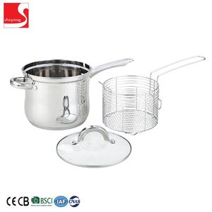El más nuevo de cocina de acero inoxidable utensilios de cocina freidora de <span class=keywords><strong>chip</strong></span> <span class=keywords><strong>pan</strong></span> con fry cesta - Product Image 1