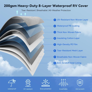 Heavy Duty impermeable resistente a las roturas Anti-UV autocaravana Camper cubierta a prueba de viento 24-27 'cubierta de remolque de <span class=keywords><strong>viaje</strong></span> - Product Image 3