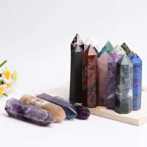 Groothandel Natuurlijke Healing Kristallen Amethist Rose Quartz Crystal Punten Crystal Tower Punt