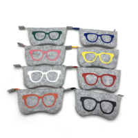 Étuis à lunettes populaires, simples, de haute qualité, en feutre polyester, grande capacité, portables, vente directe usine, sac coloré