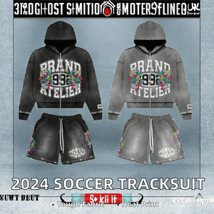 ชุดวอร์มเล่นฟุตบอลใช้ได้ทั้งชายและหญิงเสื้อแจ็กเก็ตผู้ใหญ่แขนยาวผ้าฝ้ายระบายอากาศได้ดี2024สำหรับฤดูใบไม้ร่วงฤดูหนาว - Product Image 2