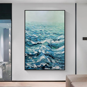 Mintura su misura grande tela da parete arte dipinta a mano moderna astratta 3D pittura a olio a onde di mare <span class=keywords><strong>paesaggi</strong></span> <span class=keywords><strong>marini</strong></span> per la casa bordi <span class=keywords><strong>dipinti</strong></span> a pieno - Product Image 5