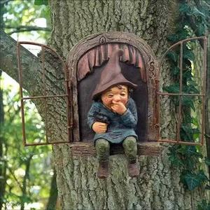Figura Decorativa Divertida para Jardín, Duende Travieso de Resina, Gnomo, <span class=keywords><strong>Enano</strong></span> Navideño para Césped, Escultura, Adorno - Product Image 1