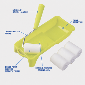 Kit de rouleaux à <span class=keywords><strong>peinture</strong></span> en mousse de haute qualité de 2 pouces <span class=keywords><strong>avec</strong></span> 4 manchons de rechange, texture diamant, bac à <span class=keywords><strong>peinture</strong></span>, pour rénovation domestique et <span class=keywords><strong>peinture</strong></span> DIY - Product Image 3