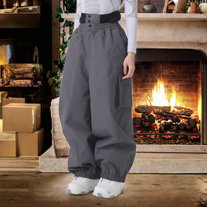 Pantalones de Snowboard Grises para Mujer, Resistentes al Viento, Cálidos para Invierno, Pantalones de Esquí Holgados Tipo Cargo - Product Image 2