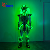 Costume de robot de performance de danse sur scène, groupe de robots cyberpunk programmable à LED, luminescent dans le noir, pour défilé