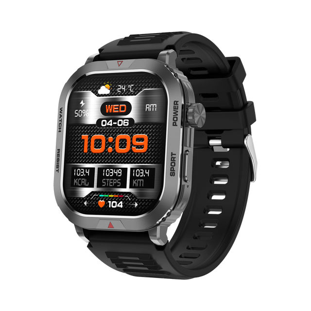 ZW66 Smart Watch 2.01-Inch Square Screen Waterproof Heart Rate Blood Pressure 100+ Sports Modes Android IOS Smart Watch