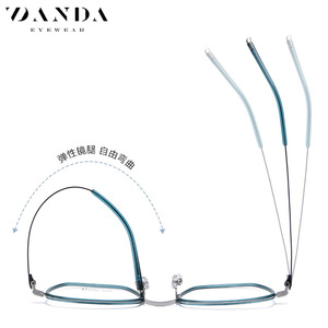 กรอบแว่นตา Danda รุ่น R2319 ทรงสี่เหลี่ยม ไทเทเนียมแท้ ป้องกันแสงสีฟ้า แว่นสายตาสำหรับทุกเพศ - Product Image 4