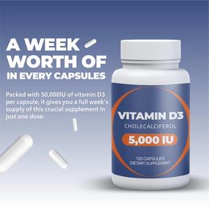 Integratore Vitaminico VitaHall Premium Vitamina <span class=keywords><strong>D3</strong></span> 5000 UI <span class=keywords><strong>D3</strong></span> Colecalciferolo Capsule di Vitamina <span class=keywords><strong>D3</strong></span> Facili da Inghiottire - Product Image 2