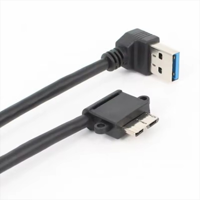 27CM Double Right Angle USB 3.0 Micro-B Male to USB 3.0 A Male Adapter Hard Drive Cord Cable