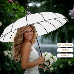 Elegant Lace Trim Pagoda <b>Umbrella</b> for Women Wedding Photo Prop Vintage Design Waterproof Canopy Beautiful Gift Idea - Product Image 4