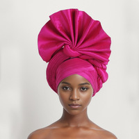 Nouveau ventilateur de fleurs plié à la main réglable de mariage nigérian, chapeau africain en couches, casquette de tête Auto Gele