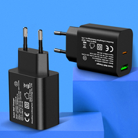 Kabel pengisi daya dinding Pd20W, colokan EU 20W, pengisi daya dinding USB ganda QC 3.0 A/C tip-c untuk Apple iPhone CE disetujui OTP untuk kamera