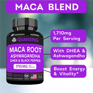 Cápsulas de Extracto Herbal Orgánico de Raíz de Maca y Ashwagandha para Hombre, Apoya la Salud Masculina y el Control de la Energía, 60 Cápsulas - Product Image 3