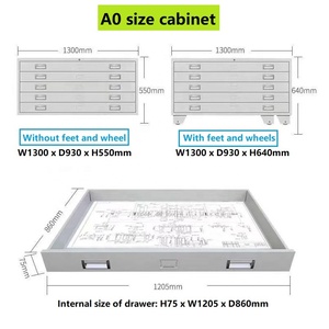 Wholesale Stock A0 A1 Art Drawers Drawing Office Metal <strong>Plan</strong> <strong>Chest</strong> Flat File Cabinets with 5 Drawers Each Section - Product Image 4
