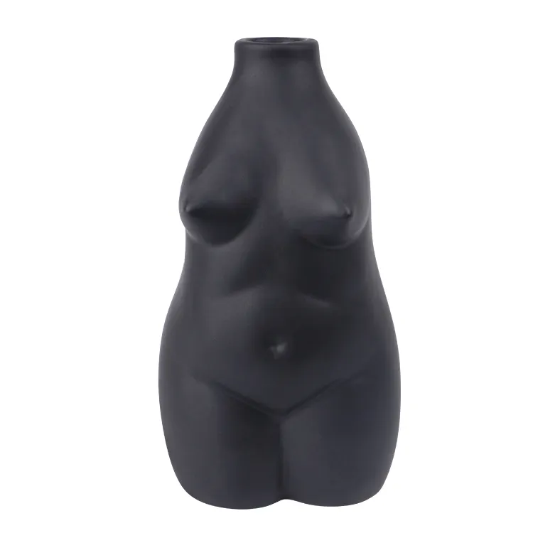 K & B sıcak 2020 yeni toptan tasarım seramik çıplak vazolar kadın siluet kadın vücut vazo
