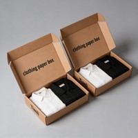 Boîte en carton ondulé personnalisée avec logo imprimé numériquement pour l'expédition de vêtements, costumes, t-shirts, vêtements, manteaux