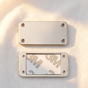 Custom Embossed Zinc Alloy Metal <b>Name</b> Plate With 3M Adhesive Back, Metal <b>Label</b> Sticker for Perfume Bottle, Candle Jar, Handbags - Product Image 2