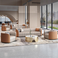 Luxus italienische Leders ofa Set Wohnzimmer möbel Relax Modern Hotel Gewerbe raum gerade Couch 3-Sitzer Sofa