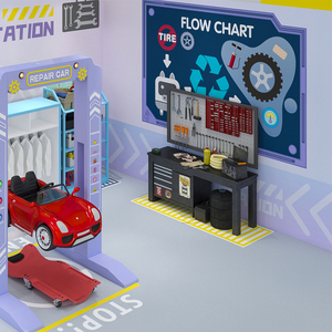Fabbrica all'ingrosso di personalizzazione <span class=keywords><strong>per</strong></span> <span class=keywords><strong>bambini</strong></span> al coperto stazione di riparazione Auto al coperto stazione Play House - Product Image 5