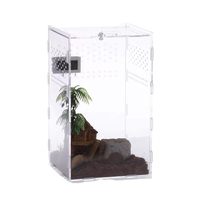 Boîte en plastique transparente pour reptiles avec fermeture à bouton, habitat de luxe pour l'élevage des crabes ermites, OEM