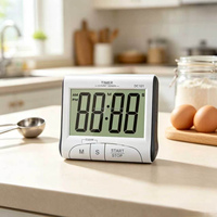 Timer Dapur Digital, Stopwatch Hitung Naik/Turun, 99Menit59Detik, Dapat Diubah 12H/24H, Konsumsi Daya Super Rendah untuk Memasak dan Memanggang