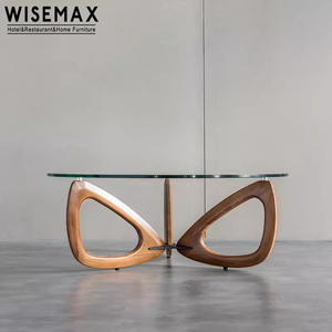 Wisemax japandi Bàn cà phê gỗ thiết kế hiện đại đồ nội thất phòng khách Mesa de Centro Para Sala gỗ tròn trung tâm bàn trà - Product Image 6