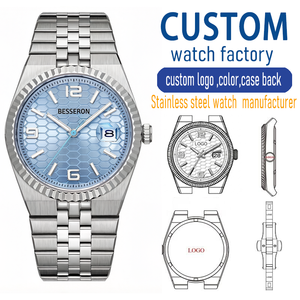 Proveedor de Relojes de Lujo de Marca Privada de Alta Calidad, Esfera con Logotipo Personalizado, Movimiento Japonés, Reloj de Cuarzo Luminoso de Acero Inoxidable para Hombre - Product Image 1
