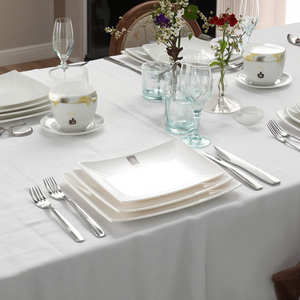 Bộ Đồ Ăn Nhà Hàng Hình Vuông Màu Trắng Melamine Phong Cách Phương Tây - Product Image 3