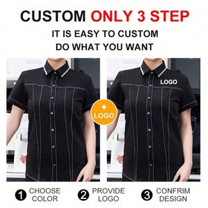 T-shirts et polos d'été pour garçons, style restaurant et bar, avec logo brodé personnalisé, pour chefs - Product Image 4