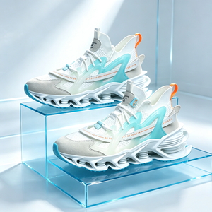 Sneakers Mecha Blade OEM da Uomo, Bianche, Azzurre, Arancioni, in Maglia Traspirante, Ammortizzanti, con Logo Personalizzato, Spedizione Diretta - Product Image 1