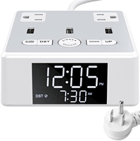 Stopkontak Jam Alarm dengan Port Pengisian Daya USB Tipe-C Teruji UL dan Layar LCD