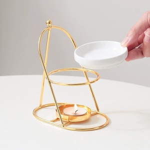 Décoration d'intérieur, porte-bougie en métal doré et noir romantique, brûleur à huile essentielle, diffuseur d'arômes, four à encens - Product Image 6