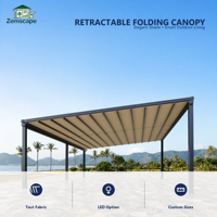 Pergola pliante en PVC de qualité supérieure, résistante aux intempéries, motorisée, avec toit rétractable imperméable, auvent pour jardin extérieur, terrasse, maison