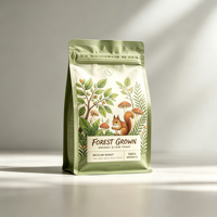 Pochette à fond plat avec fermeture éclair, résistante à l'humidité, imprimée flexo, recyclable, couleur personnalisée, pour snacks et café – Meilleures ventes