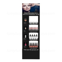 Support d'affichage double face en bois pour la promotion et la publicité de maquillage de marque